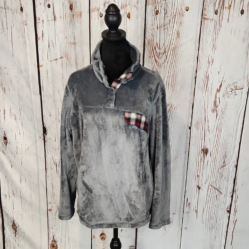 Kori America Gray Soft Fleece Sweater M